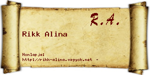 Rikk Alina névjegykártya
